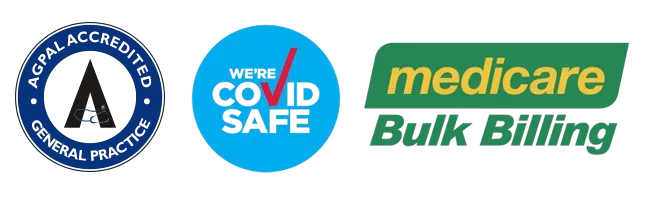 Civic Park Medical Centre AGPAL, COVID BULK BILLING accreditaion icons